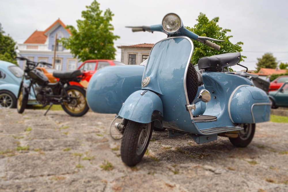 Vintage motor scooter parked outdoors in Coral Springs